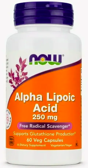 Alpha Lipoic Acid 250 мг (Альфа-липоевая кислота) 60 вег. капсул NOW