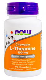 NOW L-Theanine 100 mg (90 жев табл)