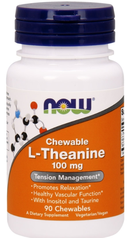NOW L-Theanine 100 mg (90 жев табл)