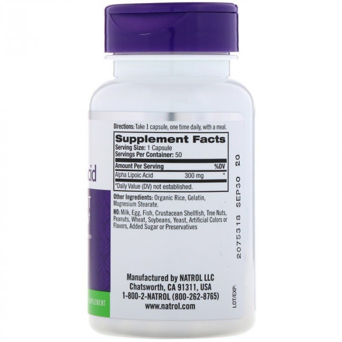 Natrol Alpha Lipoic Acid 300 mg (50 кап)