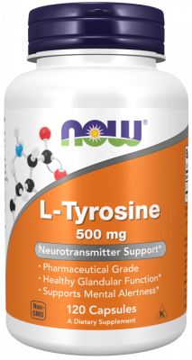 L-Tyrosine 500 мг (тирозин) 120 капсул NOW Foods
