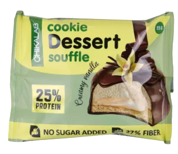 Протеиновое печенье с суфле в шоколаде без сахара CHIKALAB (55 г)