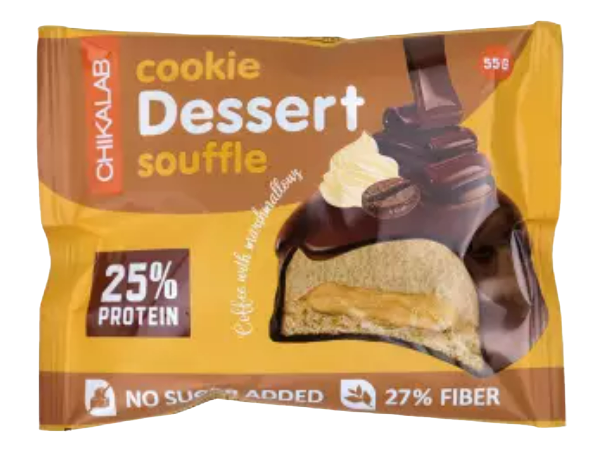 Протеиновое печенье с суфле в шоколаде без сахара CHIKALAB (55 г)