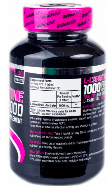 BioTech USA L-Carnitine 1000 (30 табл)