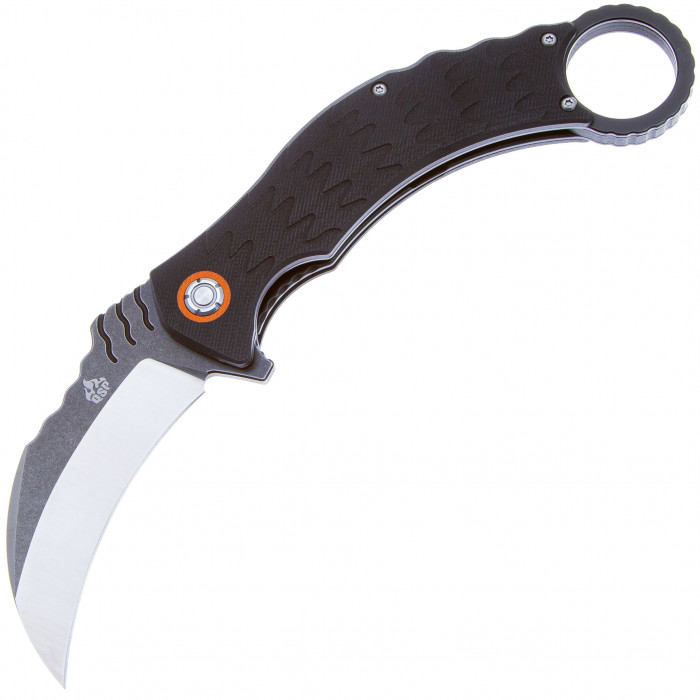 Складной нож QSP Eagle Black/Satin сталь D2, рукоять Black G10