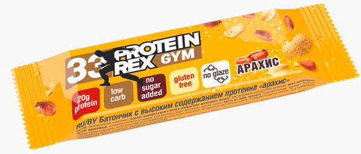 Батончик с высоким содержанием белка Protein Rex GYM (60 гр)