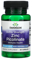 Swanson Extra Strength Zinc Picolinate 50 мг (60 капс)