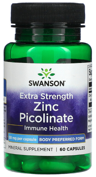 Swanson Extra Strength Zinc Picolinate (Пиколинат Цинка) 50 mg