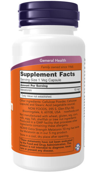 NOW Melatonin 10 мг VEG