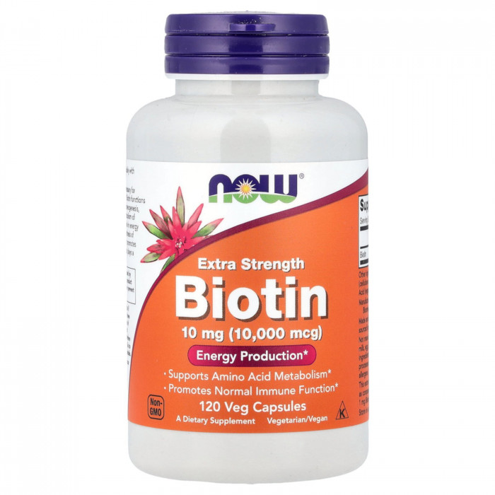 Биотин Biotin 10 000 мкг NOW (120 вег капс)