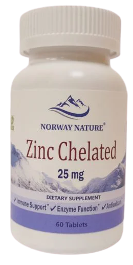 Норвежский Цинк Хелат 25 мг Norway Nature (60 табл)
