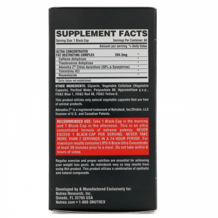 Жиросжигатель Nutrex Lipo-6 Black Ultra Concentrate (60 капс)