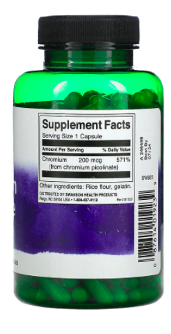 Swanson Chromium Picolinate 200 мкг (200 капс)