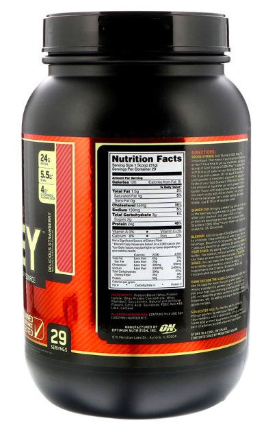Сывороточный протеин Optimum Nutrition 100% Whey Gold Standard (837-907 г)