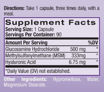 Natrol Hyaluronic Acid MSM Glucosamine (90 кап)