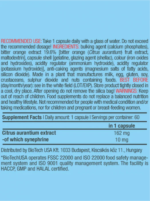 Жиросжигатель Synephrine BioTechUSA (60 капс)