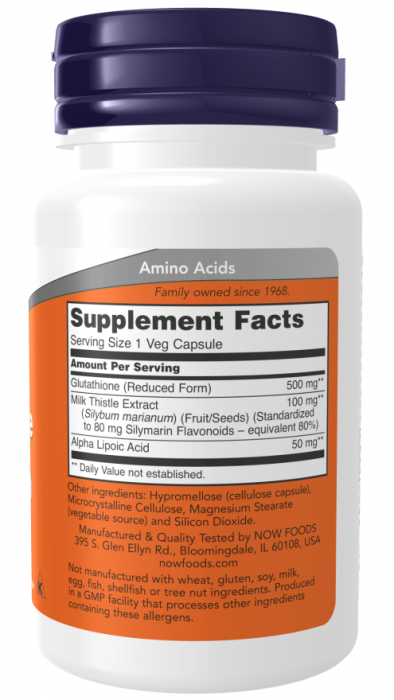 Glutathione (глутатион) 500 мг NOW (30 вег капс)