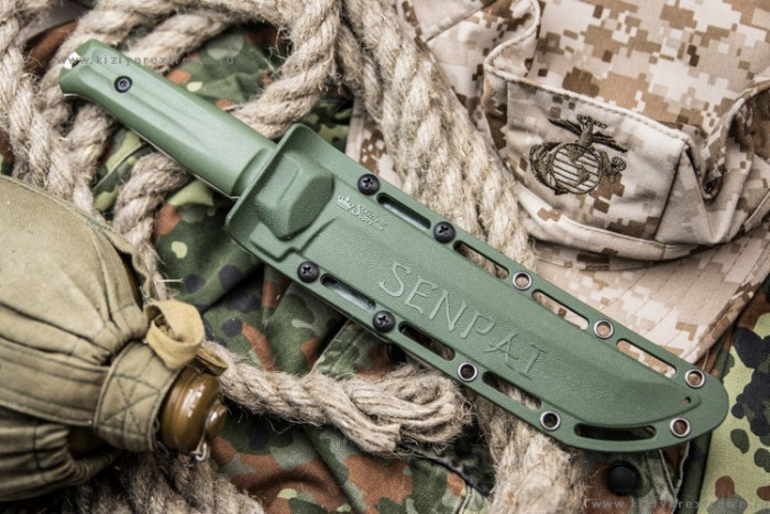Туристический нож Senpai AUS-8 StoneWash Олива