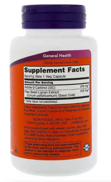 Now Индол 3-Карбинол 200 мг (60 капс)