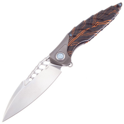 Нож складной Thor 7 Rikeknife, сталь M390, Titanium/Orange Carbon