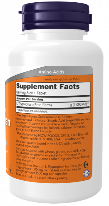 L-Tryptophan (L-триптофан) 1000 мг NOW (60 табл)