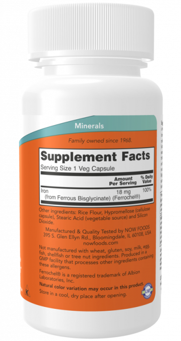 Железо Iron 18 мг NOW