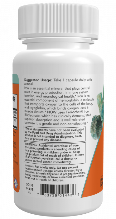 Железо Iron 18 мг NOW