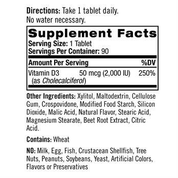 Natrol Vitamin D-3 2000 ME Быстрорастворимый (90 таб)