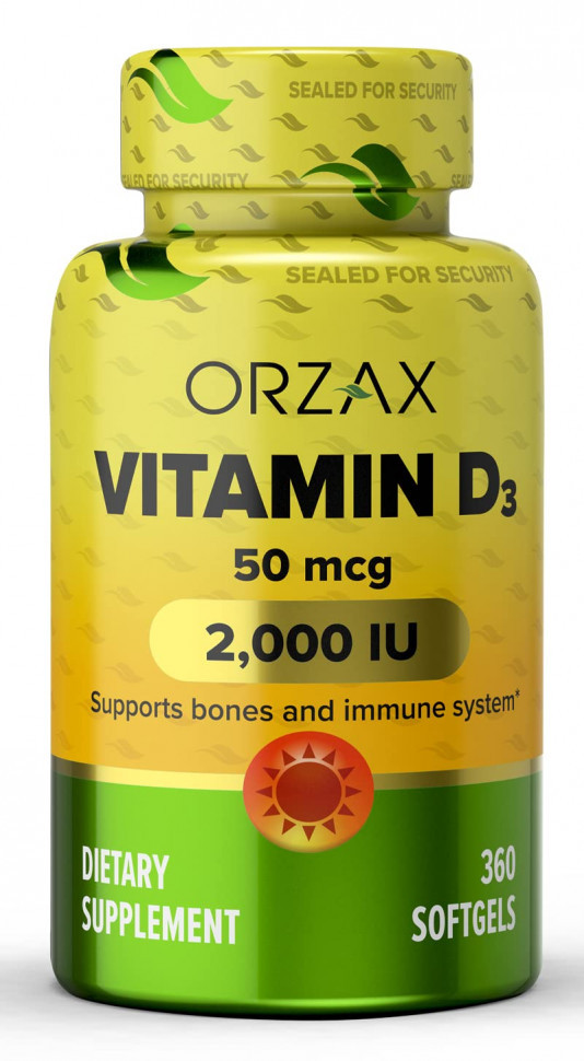 Витамин Д3 Vitamin D3 2000 МЕ Orzax (360 капс)