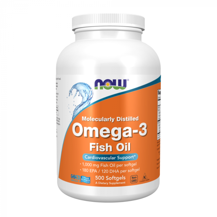 Omega-3 (омега-3, рыбий жир) 500 капсул NOW Foods