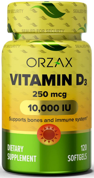 ORZAX Vitamin D3 10 000 МЕ Softgels