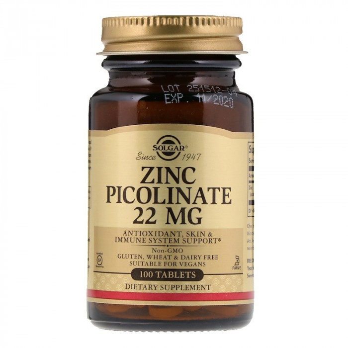 Solgar Zinc Picolinate 22 мг (100 табл)