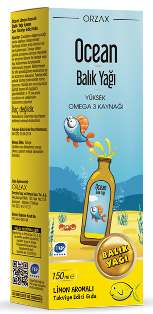 Рыбий жир омега-3 жидкий ORZAX Ocean fish oil, 150 мл с фруктовым вкусом