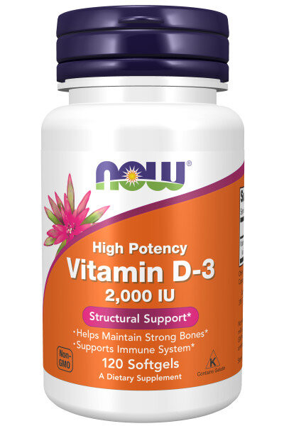 NOW Vitamin D-3 2000 IU (120 кап)