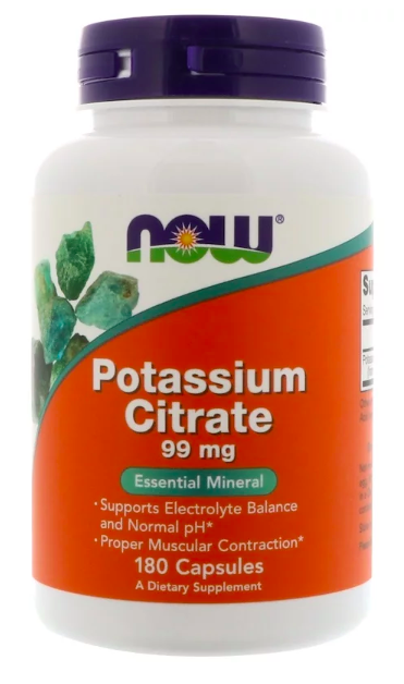 POTASSIUM CITRATE (цитрат калия) 180 капсул NOW Foods