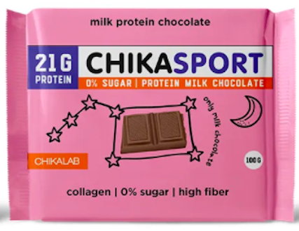 Шоколад протеиновый молочный CHIKASPORT (100 г)