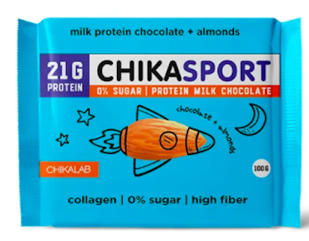Шоколад протеиновый молочный CHIKASPORT (100 г)
