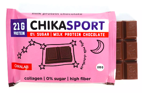 Шоколад протеиновый молочный CHIKASPORT (100 г)