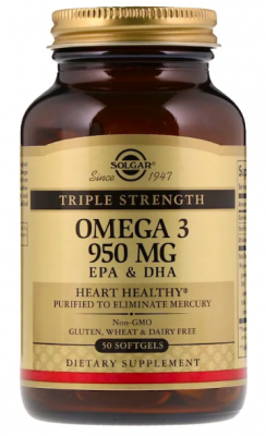 Solgar Omega-3 950 мг EPA &amp; DHA Triple Strength (50 кап)