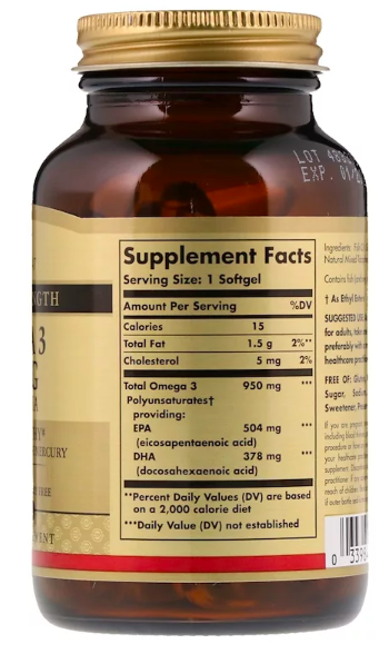Solgar Omega-3 950 мг EPA & DHA Triple Strength (50 кап)