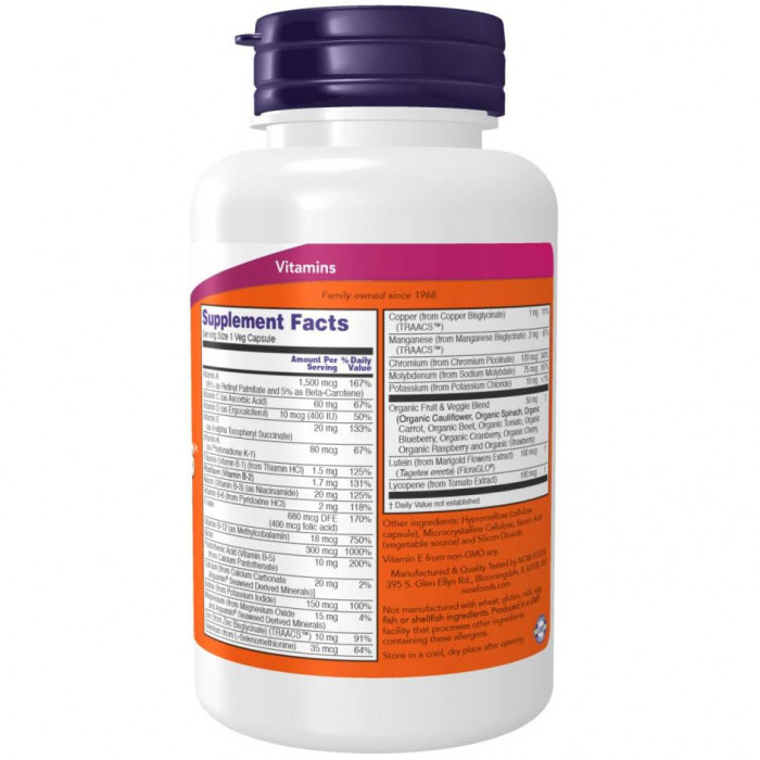 Мультивитамины Daily Vits Multi NOW (120 вег капс)