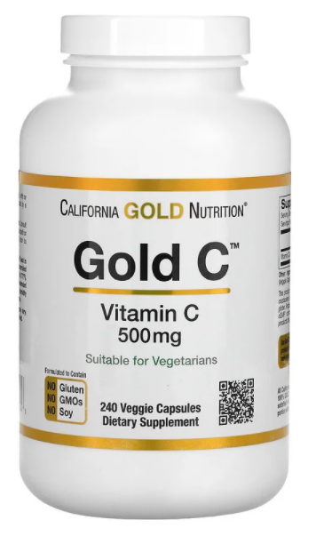 California Gold Nutrition Vitamin C 500 mg Veggie Capsules