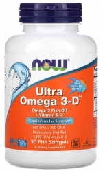 NOW Ultra omega 3-D (90 капс)