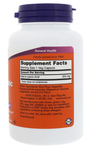 NOW Alpha Lipoic Acid 250 mg (120 капс)