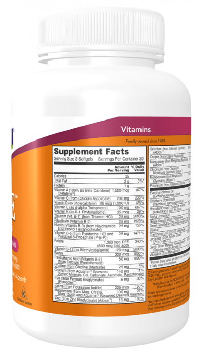 EVE Womens Multivitamin (мультивитамины для женщин) 90 гелевых капсул NOW Foods