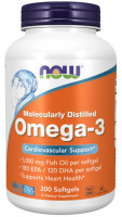 Omega-3 (омега, рыбий жир) 200 капсул NOW Foods