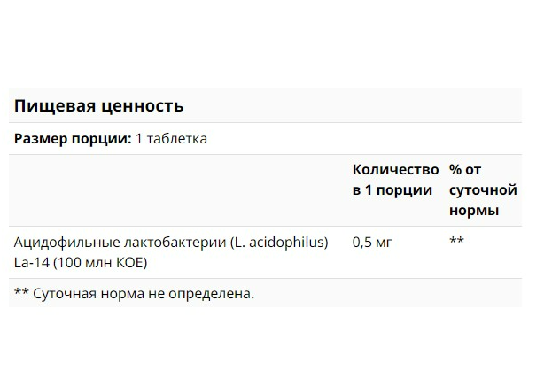 Acidophilus Probiotic (пробиотик) Nature's Bounty (120 табл)