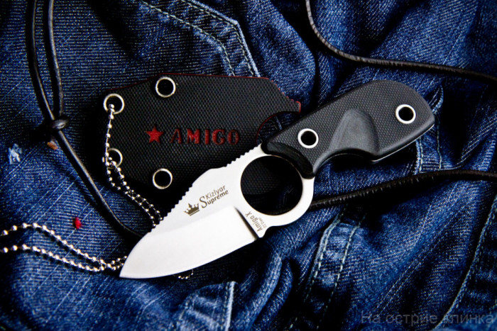 Шейный нож Amigo X D2 Satin