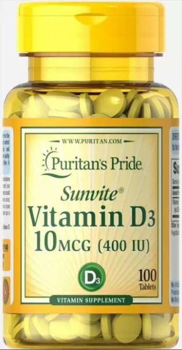 Puritan's Pride Vitamin D3 400 ME (100 таб)
