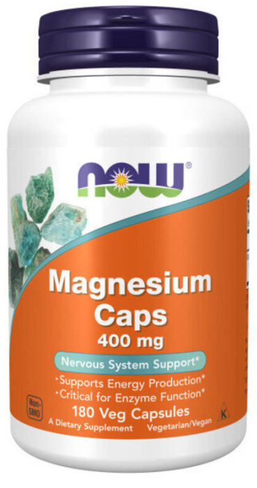 Magnesium Caps (магний оксид, магний цитрат, магний аспартат) 400 мг 180 растительных капсул NOW Foods